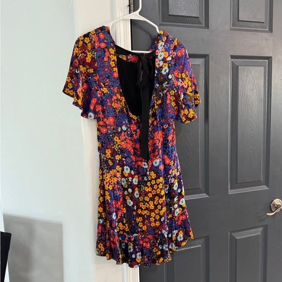 Anthropologie floral satin mini dress - Picture 6 of 8